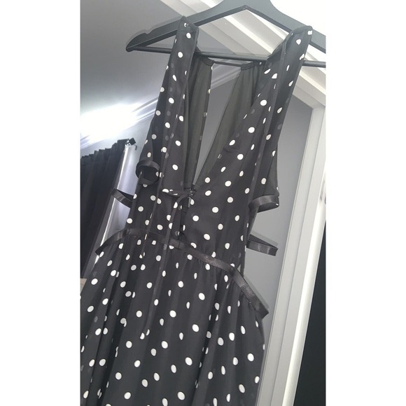Fashion Nova Black Polka Dot Dress Cut Out  ‘Had Your Shot’ formal spring maxi - Picture 7 of 9